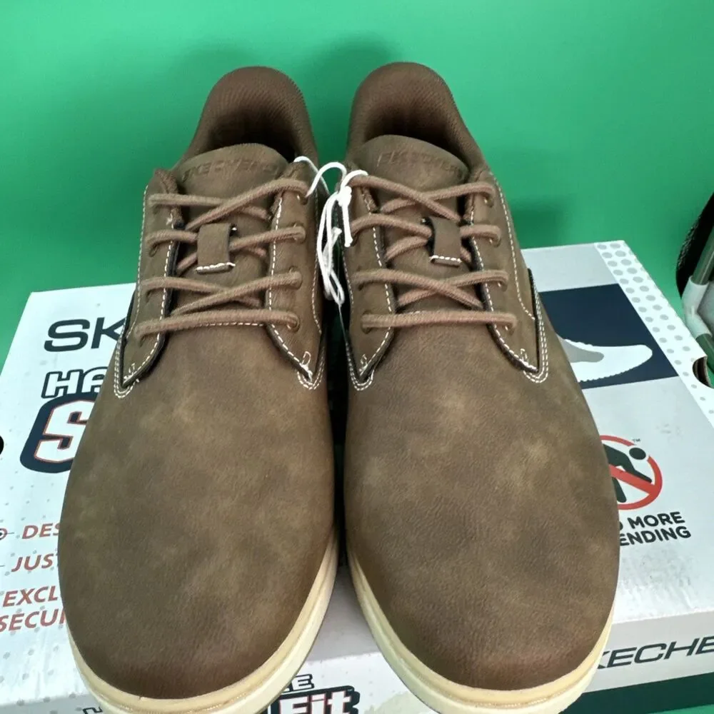 Skechers Hands Free Swift Fit Men’s 9.5 Brown Waterproof Casual Lace Sneakers